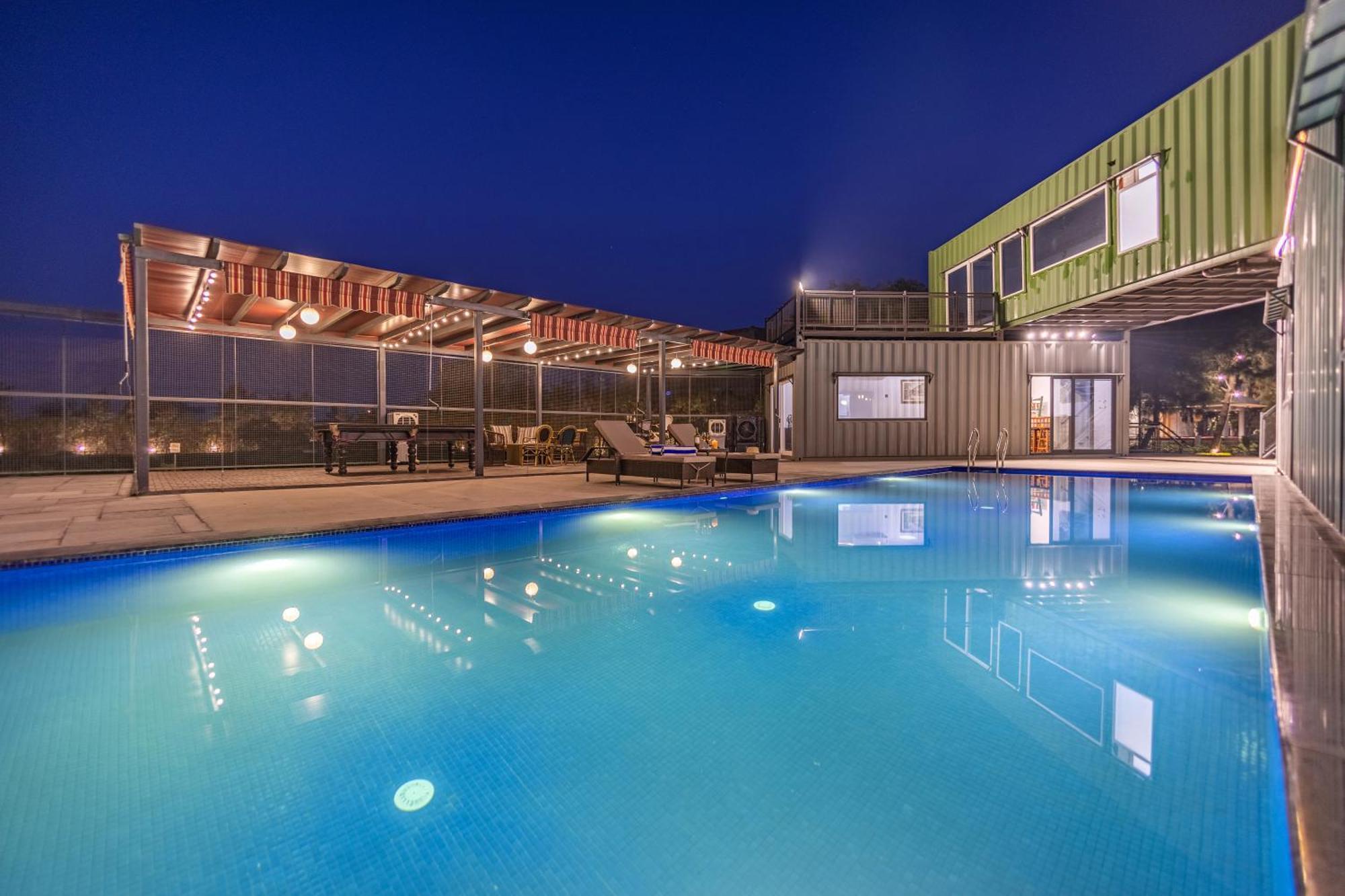 Villa Elivaas Hidden Oasis 4Bhk With Pool, Mud House & Container House Dhauj Exterior foto