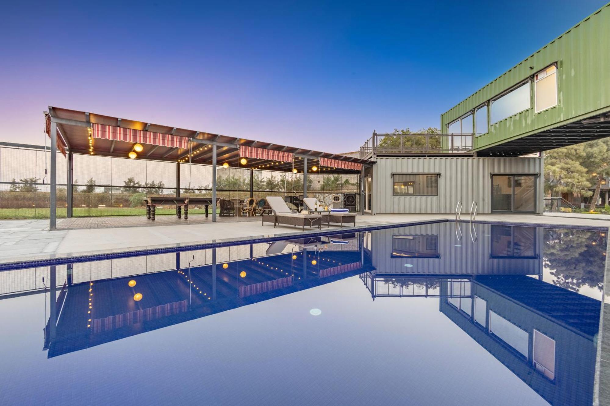 Villa Elivaas Hidden Oasis 4Bhk With Pool, Mud House & Container House Dhauj Exterior foto