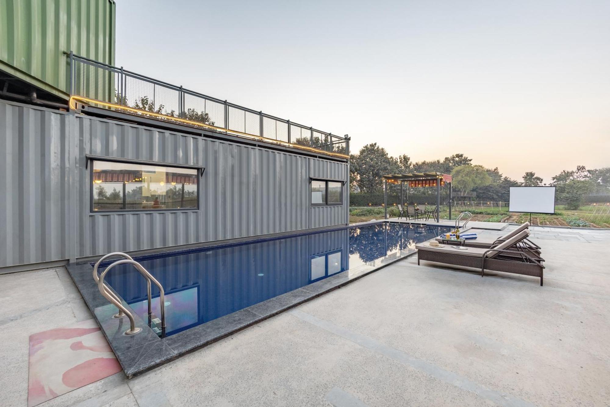 Villa Elivaas Hidden Oasis 4Bhk With Pool, Mud House & Container House Dhauj Exterior foto